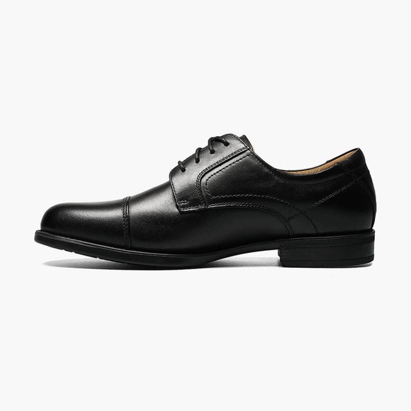 Men's Florsheim Midtown Cap Toe Oxford in Black Leather. 12138 001 - Picture 4 of 7